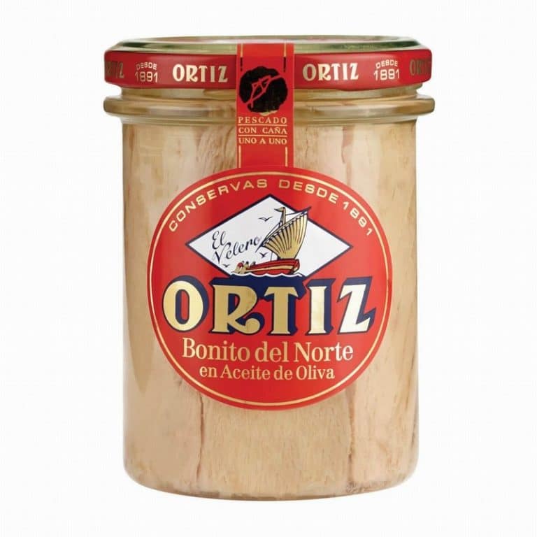 Jar of Ortiz Bonito Tuna Fillets in Olive Oil from Panzer's
