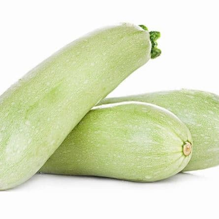 White Courgette from Panzer's on a White Background