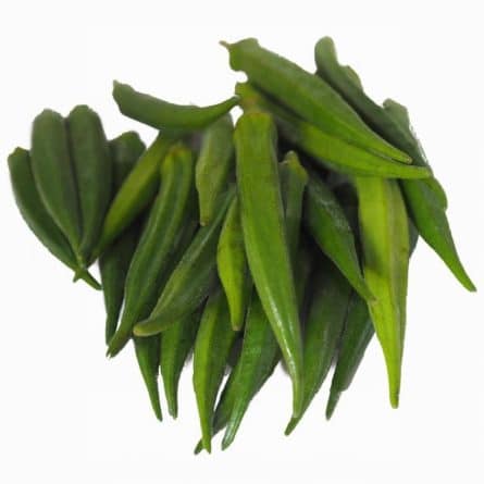 Isolated Okras heap close up from Panzer's