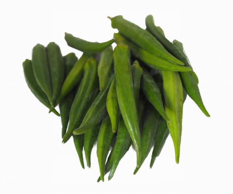 Isolated Okras heap close up from Panzer's