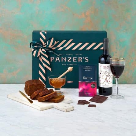Panzer's Schmooze-ing Kosher Hamper Box with Red Wine