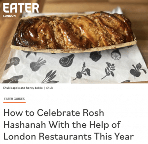 Screenshot of Eater London's 2022 Guide to Rosh Hashanah