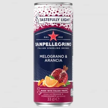 can of San Pellegrino Orange & Pomegranate Beverage from Panzer's