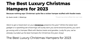 Country & Townhouse Christmas Hampers feature Nov 2023