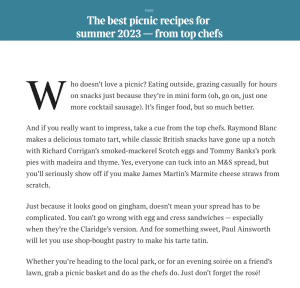 Sunday Times Picnic Recipe 2023