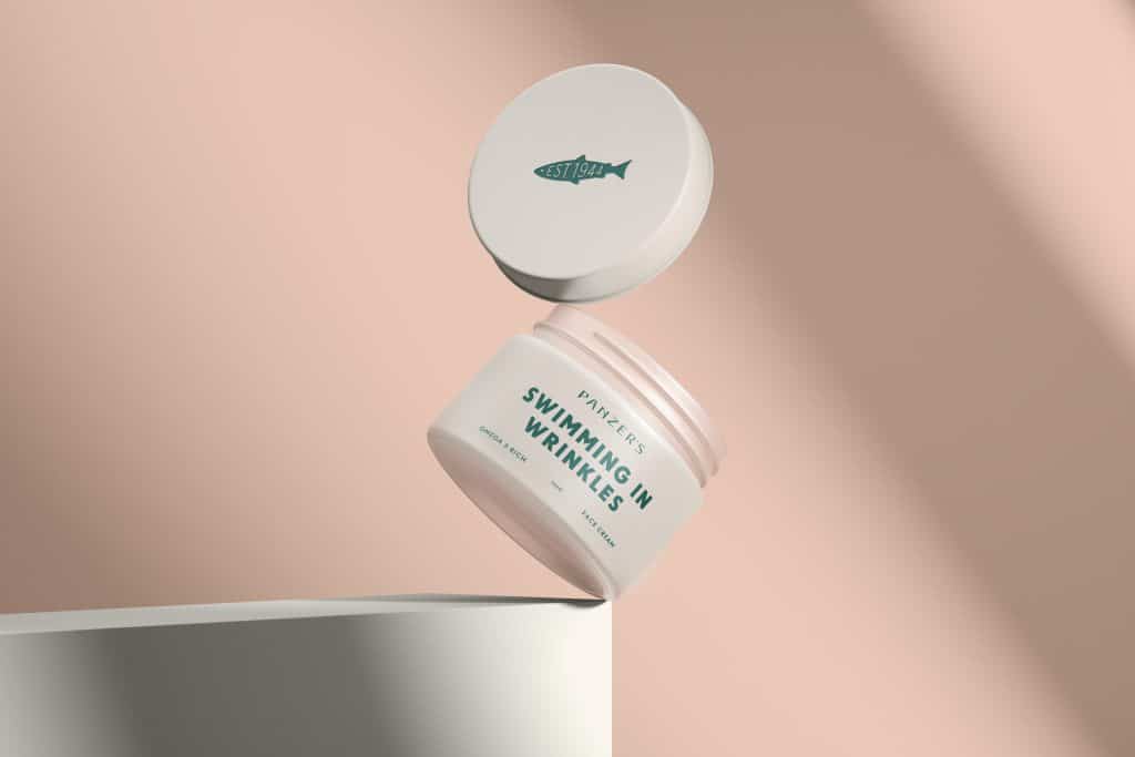 A mockup of Panzer's luxury face lotion, an April Fool's joke in 2024