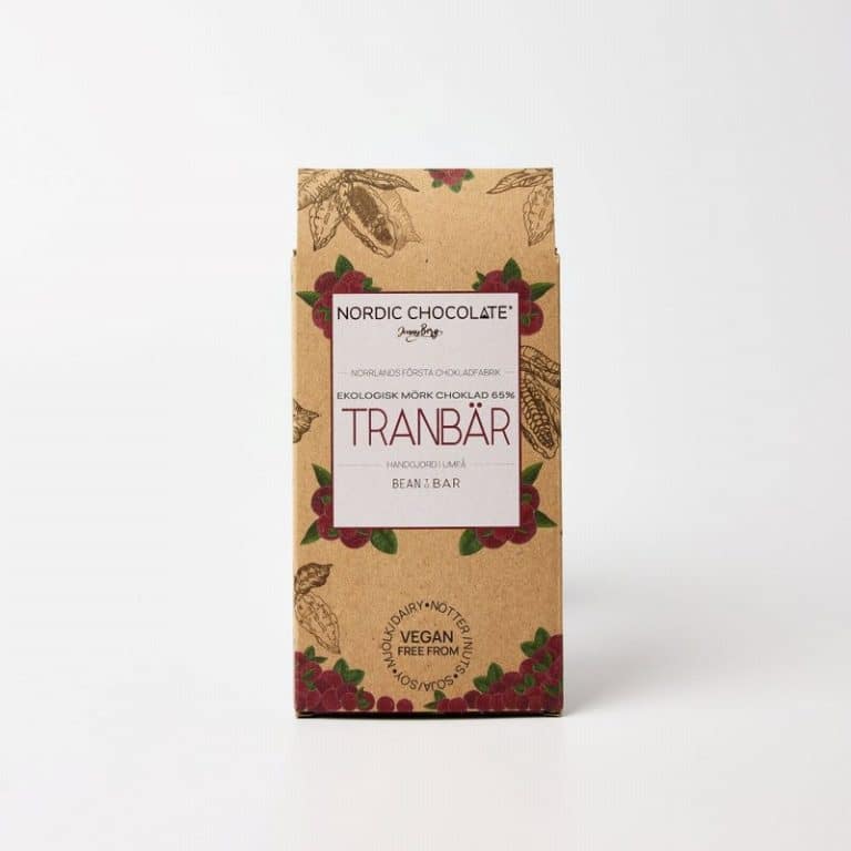 Nordic Chocolate Tranbar Organic 65% Cranberry from Panzer's