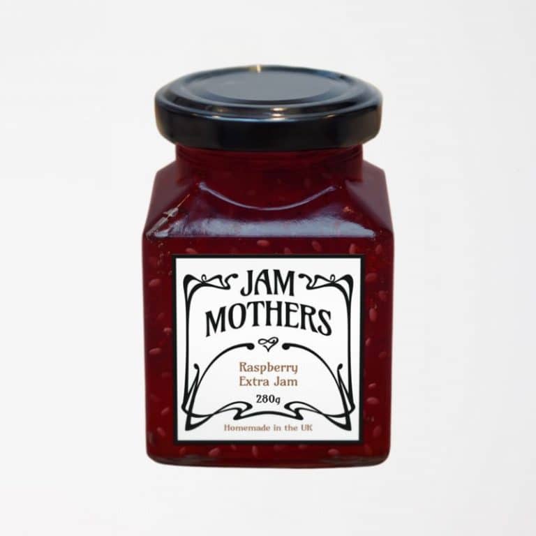 Jar of Jam Mothers Raspberry Extra Jam at Panzer's