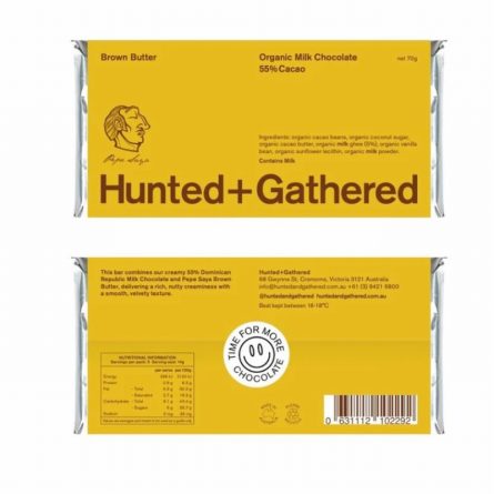 Hunted + Gathered Organic Milk Chocolate and butter Bar at Panzer's