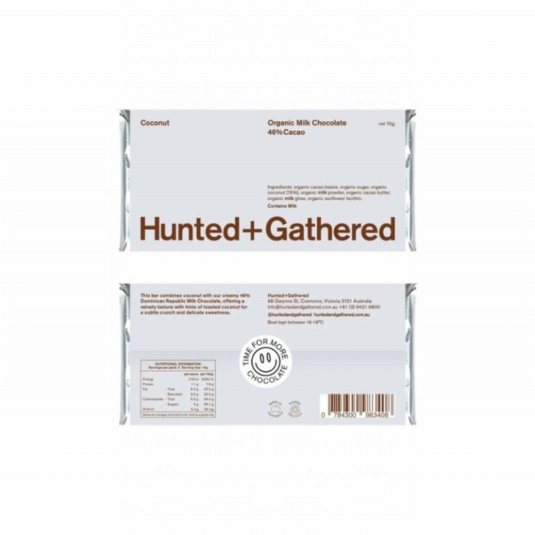 Hunted + Gathered Organic Milk Chocolate and Coconut Bar at Panzer's